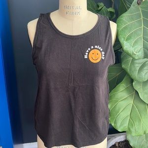 Faded Black “Have A Nice Day” Tee - M